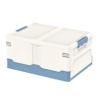 Ящик пластиковый складной белый, дно синее, 480х360х240 мм в Качканаре