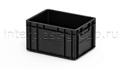 Евроконтейнер закрытые ручки/усиленное дно 400х300х220 черный