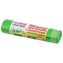 Мешки для мусора 35 л, биоразлагаемые с завязками, зеленые, в рулоне 20 шт., ПНД, 14 мкм, 600х500 мм, LAIMA ULTRA, 607688 в Качканаре Мешки для мусора 35 л, биоразлагаемые с завязками, зеленые, в рулоне 20 шт., ПНД, 14 мкм, 600х500 мм, LAIMA ULTRA, 607688 в Качканаре