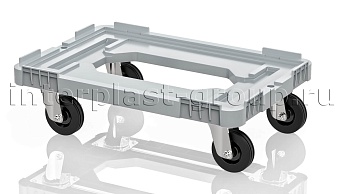 Тележка пластиковая с отверстием без тормозов усиленная серая в Качканаре
