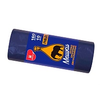 Мешки для мусора 160 л, синие, рулон 10 шт., ПВД, 35 мкм, 1100х900 мм, Уфа Пак, МВ1755 (МВ 160-10ср) в Качканаре