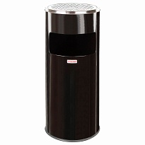 Урна с пепельницей 27 л, нержавеющая сталь, черная, LAIMA PROFESSIONAL в Качканаре