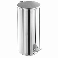 Урна для мусора с педалью, усиленное, Титан, 50 л, кольцо под мешок, нержавеющая сталь, хром в Качканаре