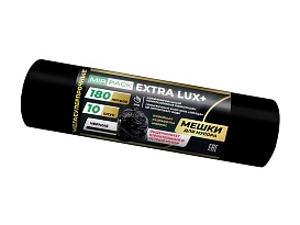 Мешки для мусора 180 л, черные, в рулоне 10 шт., ПВД, 60 мкм, 1100х930 мм, EXTRA LUX+, 1801098 в Качканаре