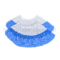 Бахилы бело-синие 1000 шт (500 пар), 48 мкм, двойная подошва, с одной резинкой, Эконом+ в Качканаре Бахилы бело-синие 1000 шт (500 пар), 48 мкм, двойная подошва, с одной резинкой, Эконом+ в Качканаре