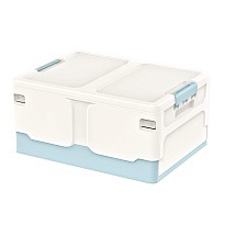 Ящик пластиковый складной белый, дно голубое, 480х360х240 мм в Качканаре