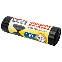 Мешки для мусора 160 л, черные, в рулоне 10 шт., ПВД, 30 мкм, 1200х900 мм, LAIMA ULTRA, 607694 в Качканаре
