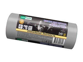 Мешки для мусора 240 л, ароматизированные, серые, в рулоне 10 шт., ПВД 40 мкм, 1500х1100 мм, СИЛАЧИ, sil240111101 в Качканаре