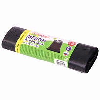 Мешки для мусора 120 л, черные, в рулоне 10 шт., ПНД, 11 мкм, 1020х670 мм, Любаша, 608093 в Качканаре