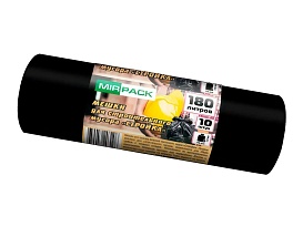 Мешки для мусора 180 л, ароматизированные, черные, в рулоне 10 шт., ПВД, 70 мкм, 1100х930 мм, СТРОЙКА, S18010110 в Качканаре