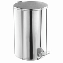Ведро для мусора с педалью, усиленное, Титан, 20 л, кольцо под мешок, нержавеющая сталь, хром в Качканаре