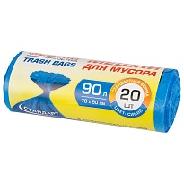 Мешки для мусора 90 л, синие, в рулоне 20 шт., ПНД, 14 мкм, 900х700 мм, LAIMA ULTRA, 607693 в Качканаре Мешки для мусора 90 л, синие, в рулоне 20 шт., ПНД, 14 мкм, 900х700 мм, LAIMA ULTRA, 607693 в Качканаре