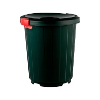 Мусорный бак с крышкой - воронкой на колесах 105 л темно-зеленый 105 темно-зеленый в Качканаре