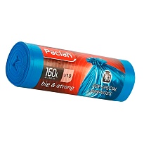 Мешки для мусора 160 л, синие, в рулоне 10 шт., ПВД, 21 мкм, 1200х870 мм, PACLAN Big&Strong, 604075 в Качканаре