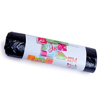 Мешки для мусора 60 л, черные, в рулоне 20 шт., ПНД, 7 мкм, 700х600 мм, Концепция Быта ЭкоДом, 601349 в Качканаре