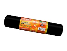 Мешки для мусора 180 л, ароматизированные, черные, в рулоне 10 шт., ПВД, 80 мкм, 1100х930 мм, EXPORT, exp18010142