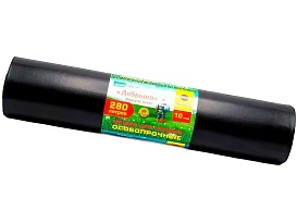 Мешки для мусора 280 л, ароматизированные, черные, в рулоне 10 шт., ПВД 110 мкм, 1400х930 мм, Добрыня, Dob28010black в Качканаре