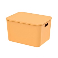 Ящик пластиковый вкладываемый желтый 410х305х245 мм в Качканаре Ящик пластиковый вкладываемый желтый 410х305х245 мм в Качканаре