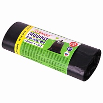 ММешки для мусора 60 л, черные, в рулоне 20 шт., ПНД, 8 мкм, 650х580 мм, Любаша, 608092 в Качканаре ММешки для мусора 60 л, черные, в рулоне 20 шт., ПНД, 8 мкм, 650х580 мм, Любаша, 608092 в Качканаре