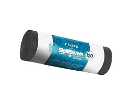 Мешки для мусора 120 л, черные, в рулоне 10 шт., ПНД, 14 мкм, 1100х700 мм, SIBIRSKAYA, 101-008 S в Качканаре