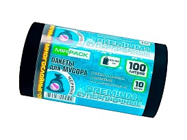 Мешки для мусора 100 л, черные, в рулоне 10 шт., ПВД, 70 мкм, 1000х600 мм, PREMIUM+, 1001076 в Качканаре