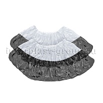 Бахилы бело-черные 1000 шт (500 пар), 48 мкм, двойная подошва, с одной резинкой, Эконом+ в Качканаре