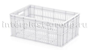 Ящик для молока, мяса, овощей и фруктов большая перфорация дно перфорированное белый в Качканаре Ящик для молока, мяса, овощей и фруктов большая перфорация дно перфорированное белый в Качканаре