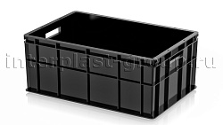 Пластиковый ящик для молока, мяса, овощей и фруктов черный