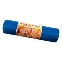 Мешки для мусора 100 л, с завязками, синие, в рулоне 10 шт., ПВД, 40 мкм, 840х670 мм, Концепция Быта Vitalux, 604933 в Качканаре