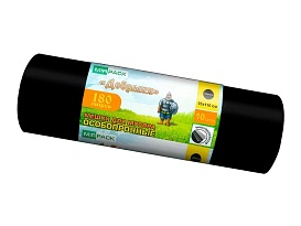 Мешки для мусора 180 л, ароматизированные, черные, в рулоне 10 шт., ПВД, 100 мкм, 1100х930 мм, Добрыня, Dob18010black в Качканаре Мешки для мусора 180 л, ароматизированные, черные, в рулоне 10 шт., ПВД, 100 мкм, 1100х930 мм, Добрыня, Dob18010black в Качканаре