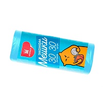 Мешки для мусора 30 л, синие, в рулоне 30 шт., ПНД, 5 мкм, 560х480 мм, Эконом, МЭ3841 (ПМ-30-30) в Качканаре